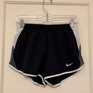 Nike Women's Black, White and Gray Athletic Shorts with White Trim